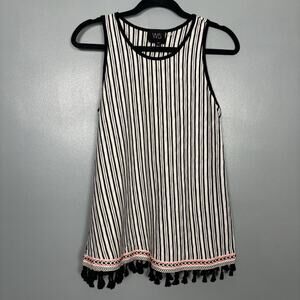 W5 Anthropologie Women’s Stripe Black White sleeveless Tank Top Blouse Shirt Med